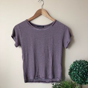 brandy melville striped maroon tee